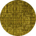 Round Abstract Yellow Modern Rug, abs4923yw