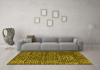 Machine Washable Abstract Yellow Modern Rug, wshabs4923yw