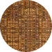 Round Abstract Orange Modern Rug, abs4923org