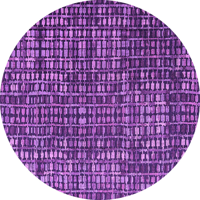 Round Machine Washable Abstract Purple Modern Area Rugs, wshabs4923pur