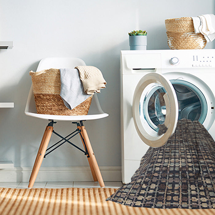 Machine Washable Abstract Rosy Pink Rug in a Washing Machine, wshabs4923