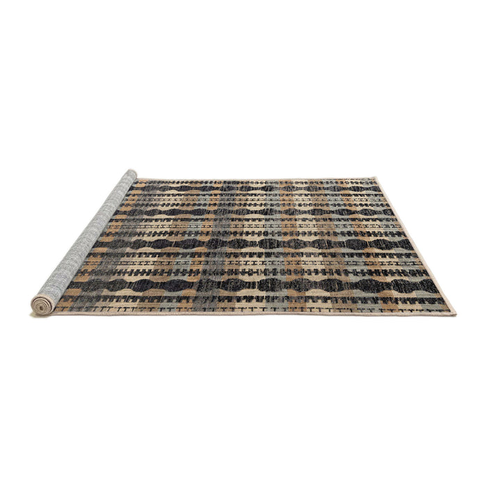 Sideview of Machine Washable Abstract Western Charcoal Gray Rug, wshabs4924