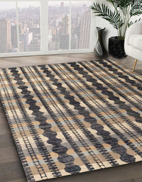 Abstract Charcoal Gray Modern Rug, abs4924