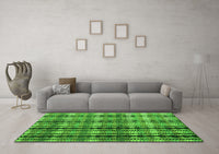 Machine Washable Abstract Green Modern Rug, wshabs4924grn