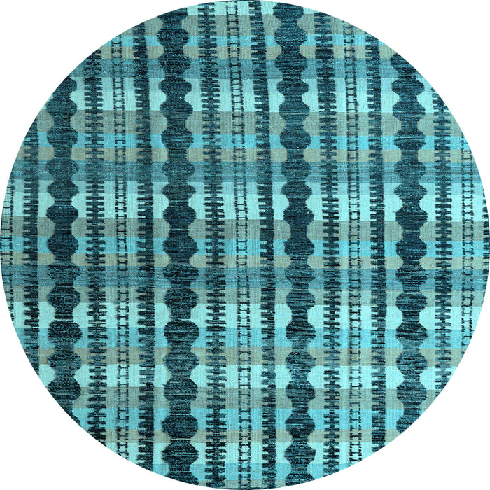 Round Machine Washable Abstract Light Blue Modern Rug, wshabs4924lblu