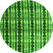 Round Abstract Green Modern Rug, abs4924grn