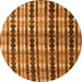 Round Abstract Orange Modern Rug, abs4924org