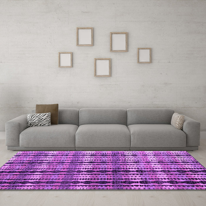 Machine Washable Abstract Purple Modern Area Rugs in a Living Room, wshabs4924pur