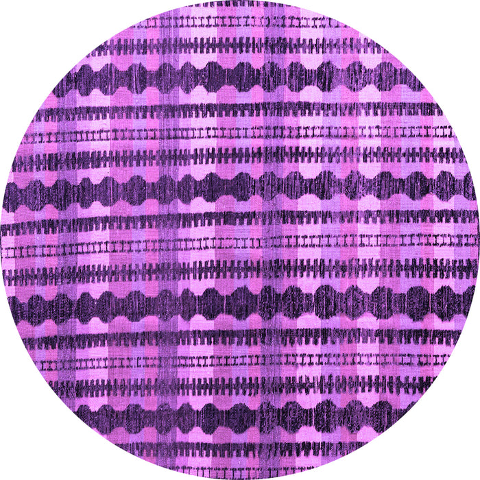 Round Machine Washable Abstract Purple Modern Area Rugs, wshabs4924pur