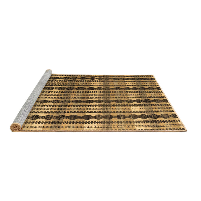 Sideview of Machine Washable Abstract Brown Modern Rug, wshabs4924brn