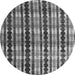 Round Abstract Gray Modern Rug, abs4924gry