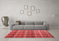 Machine Washable Abstract Red Modern Rug, wshabs4924red