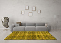 Machine Washable Abstract Yellow Modern Rug, wshabs4924yw