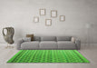 Machine Washable Abstract Green Modern Area Rugs in a Living Room,, wshabs4925grn