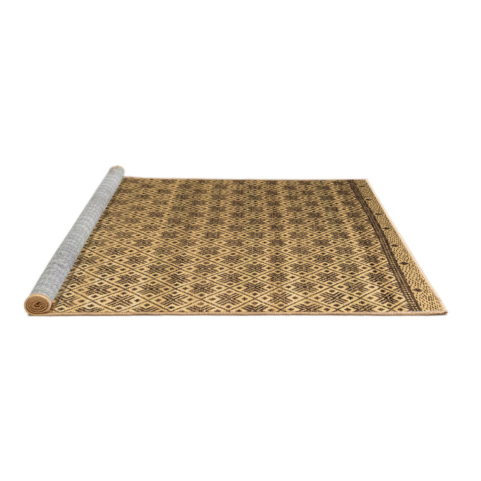 Sideview of Machine Washable Abstract Brown Modern Rug, wshabs4925brn