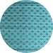 Round Machine Washable Abstract Light Blue Modern Rug, wshabs4925lblu