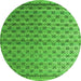 Round Abstract Green Modern Rug, abs4925grn