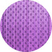 Round Machine Washable Abstract Purple Modern Area Rugs, wshabs4925pur