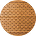 Round Machine Washable Abstract Orange Modern Area Rugs, wshabs4925org