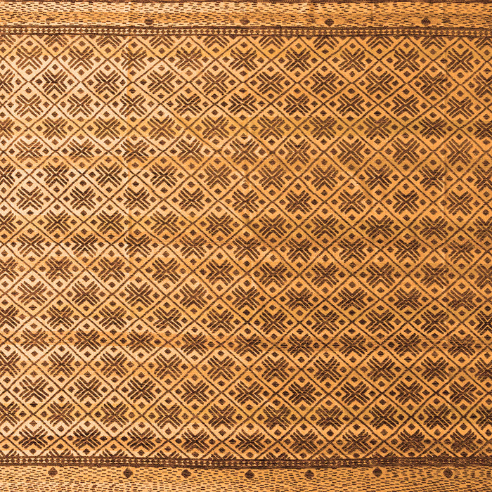 Square Machine Washable Abstract Orange Modern Area Rugs, wshabs4925org