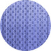 Round Abstract Blue Modern Rug, abs4925blu