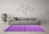 Machine Washable Abstract Purple Modern Rug, wshabs4925pur