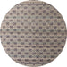 Round Abstract Tan Brown Modern Rug, abs4925