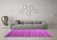 Machine Washable Abstract Pink Modern Rug, wshabs4925pnk