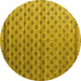 Round Abstract Yellow Modern Rug, abs4925yw