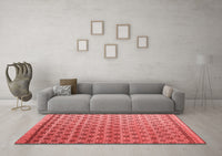 Machine Washable Abstract Red Modern Rug, wshabs4925red