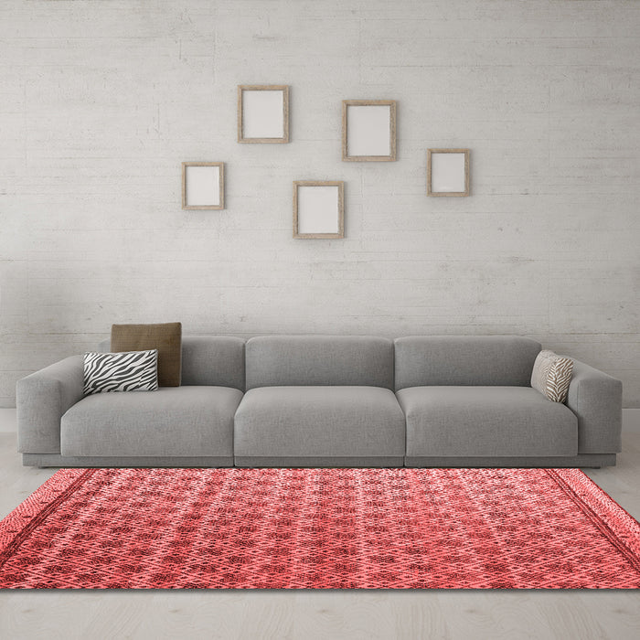 Modern Red Washable Rugs