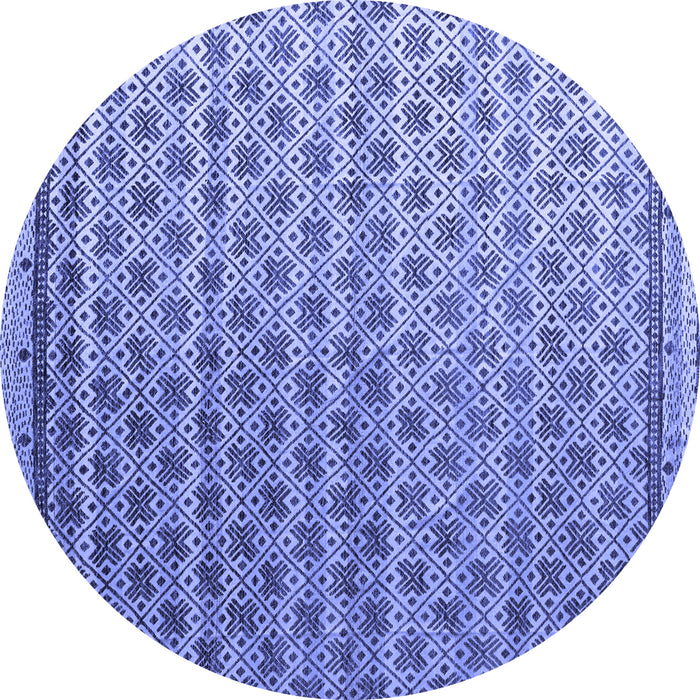 Round Machine Washable Abstract Blue Modern Rug, wshabs4925blu