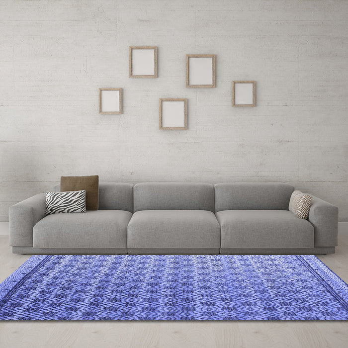 Machine Washable Abstract Blue Modern Rug in a Living Room, wshabs4925blu