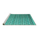 Sideview of Machine Washable Abstract Turquoise Modern Area Rugs, wshabs4925turq