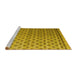 Sideview of Machine Washable Abstract Yellow Modern Rug, wshabs4925yw