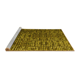 Sideview of Machine Washable Abstract Yellow Modern Rug, wshabs4926yw
