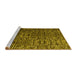 Sideview of Machine Washable Abstract Yellow Modern Rug, wshabs4926yw