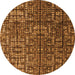 Round Abstract Orange Modern Rug, abs4926org