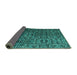 Sideview of Abstract Turquoise Modern Rug, abs4926turq