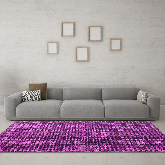 Machine Washable Abstract Pink Modern Rug in a Living Room, wshabs4926pnk