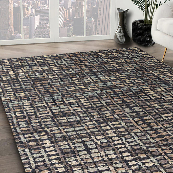 Abstract Pink Modern Rug in Family Room, abs4926