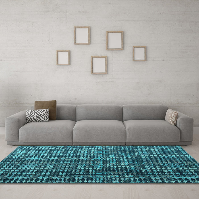 Machine Washable Abstract Light Blue Modern Rug in a Living Room, wshabs4926lblu