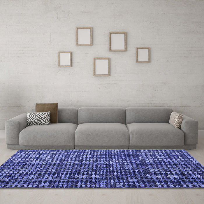Machine Washable Abstract Blue Modern Rug in a Living Room, wshabs4926blu