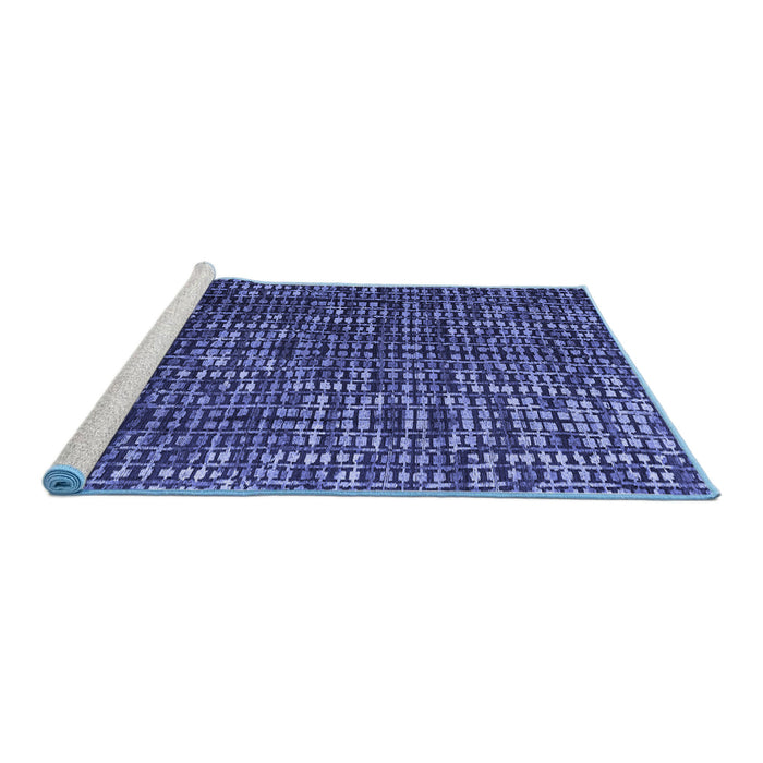 Sideview of Machine Washable Abstract Blue Modern Rug, wshabs4926blu