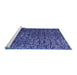 Sideview of Machine Washable Abstract Blue Modern Rug, wshabs4926blu