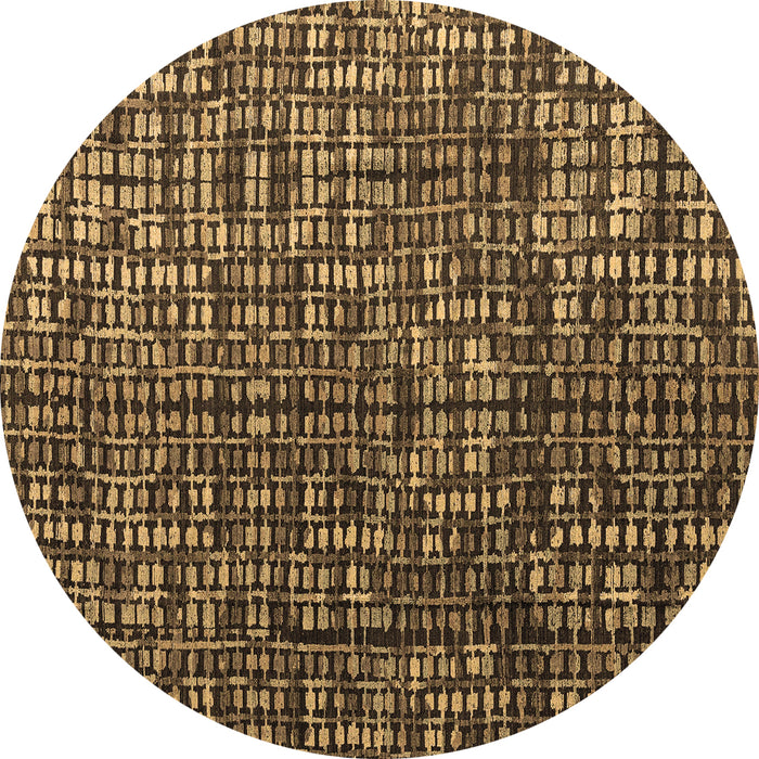 Round Machine Washable Abstract Brown Modern Rug, wshabs4926brn