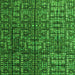 Square Abstract Green Modern Rug, abs4926grn