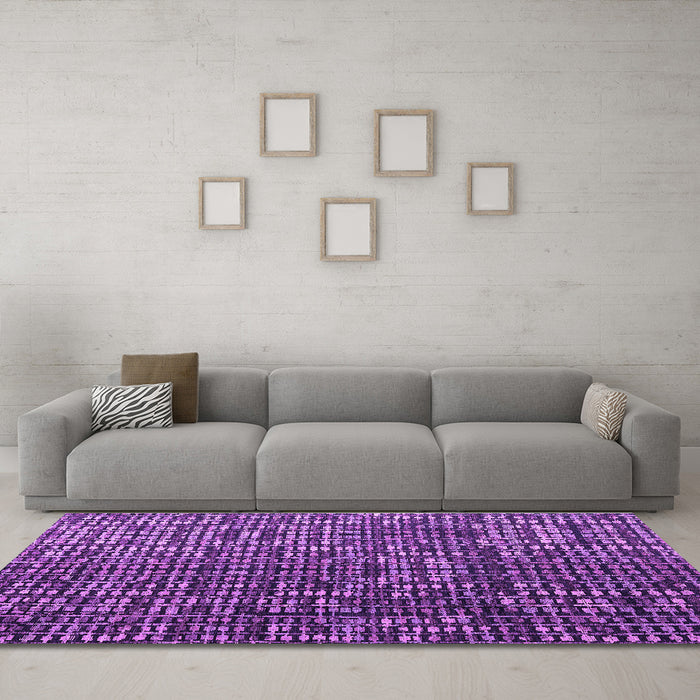 Machine Washable Abstract Purple Modern Area Rugs in a Living Room, wshabs4926pur
