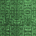 Square Abstract Emerald Green Modern Rug, abs4926emgrn