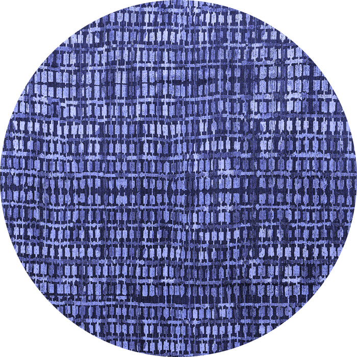 Round Abstract Blue Modern Rug, abs4926blu
